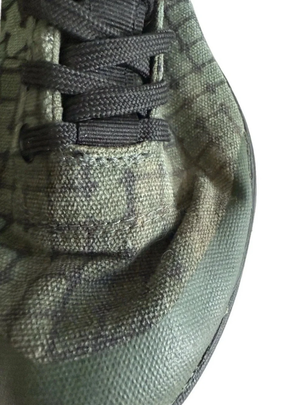 High Top CrossFit NOBULL Canvas Trainer Green Grid Pattern Gym Shoes Womens 8